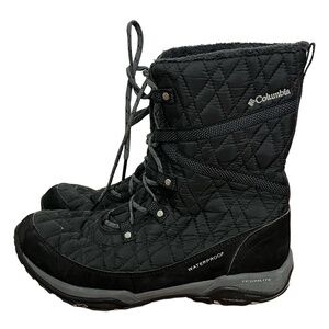 Columbia Black Quilted Clayton Cliff‎ Omni Heat Waterproof Winter Boots 9.5